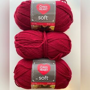 Red Heart Soft Yarn Bundle - Wine color - Scarf Crochet Project